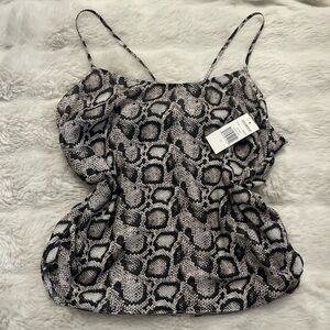 Good American Black and Gray Snake Print Cami